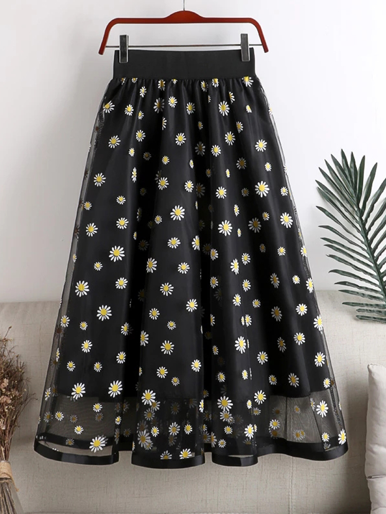 Skirts Summer High Waist Long Fairy Woman Skirt Elegent Daisy Print Mesh Skirt for Women Chic Female Pleated Tulle Skirts Mujer Faldas 230414, Pink
Skirts Summer High Waist Long Fairy Woman Skirt Elegent Daisy Print Mesh Skirt for Women Chic Female Pleated Tulle Skirts Mujer Faldas 230414, Pink