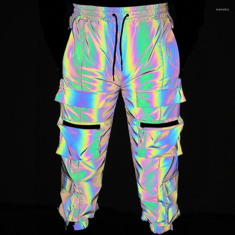 Men's Pants Colorful Reflective Men Cargo Multi-Pocket Techwear Harajuku Casual Sweatpants Night Reflect Light Trousers 
Men's Pants Colorful Reflective Men Cargo Multi-Pocket Techwear Harajuku Casual Sweatpants Night Reflect Light Trousers