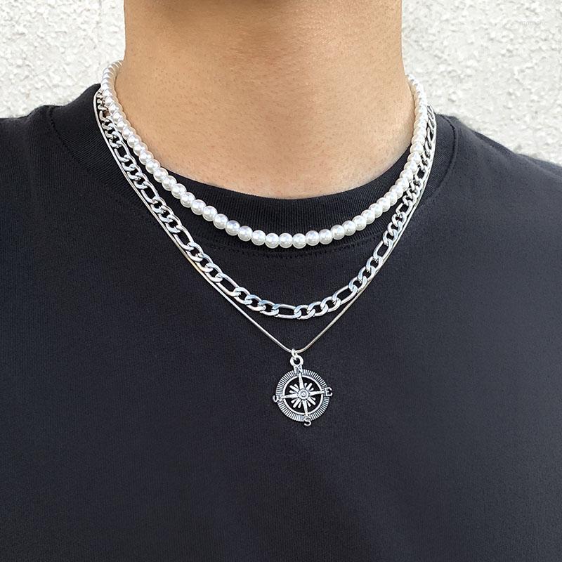 Choker 3 Pcs Layered Necklace For Men Vintage Round Compass Pendant Pearl Street Wear Hiphop Neck Jewelry Accessories
Choker 3 Pcs Layered Necklace For Men Vintage Round Compass Pendant Pearl Street Wear Hiphop Neck Jewelry Accessories