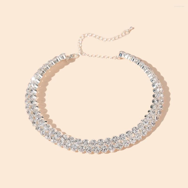 Chains Bridal Round Flower Crystal Neck Jewelry Double-layer Necklace Choker Clavicle Chain
Chains Bridal Round Flower Crystal Neck Jewelry Double-layer Necklace Choker Clavicle Chain