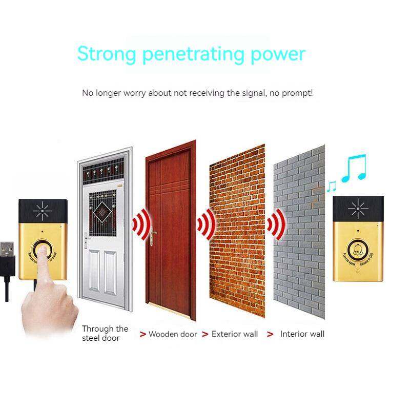 H6T Dingdong Talking Doorbell Long-distance Intercom Distress Device Wireless Home Call Reminder Applicable to All Doors One Drag One