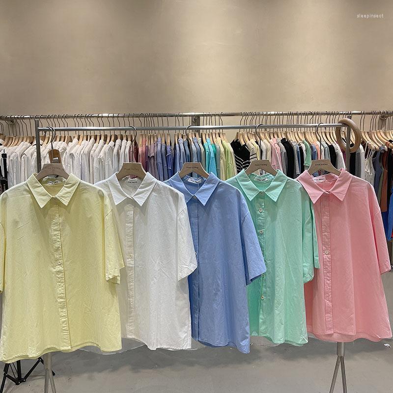 Women's Blouses 5colors Femme Womens Loose Tops 2023 Summer Korean Breif Style Soild Color Short Sleeve Shirt Women (F4330), Ivory
Women's Blouses 5colors Femme Womens Loose Tops 2023 Summer Korean Breif Style Soild Color Short Sleeve Shirt Women (F4330), Ivory