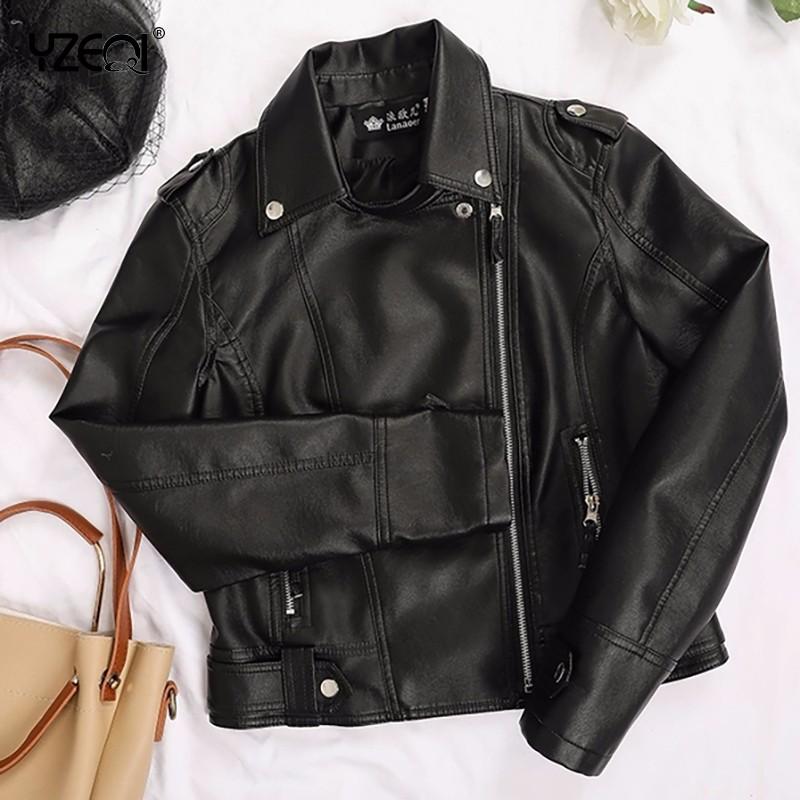 Women' Leather & Faux Yzeqi Women Fashion Pu Jacket Soft Coat Slim Casual Black Rivet Zipper Motorcycle
Women' Leather & Faux Yzeqi Women Fashion Pu Jacket Soft Coat Slim Casual Black Rivet Zipper Motorcycle