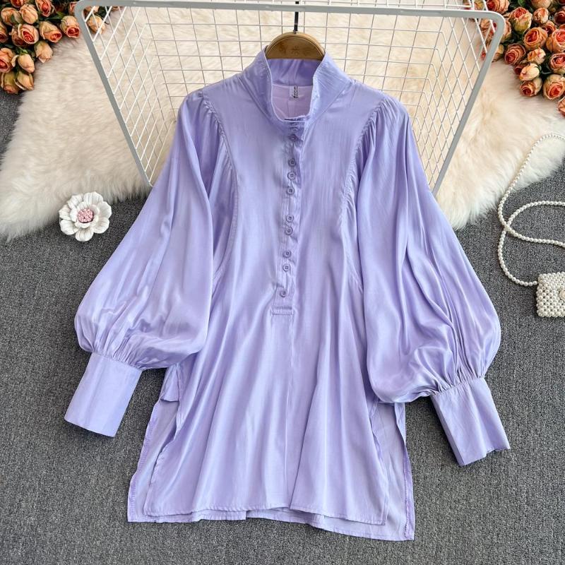 Women's Blouses Women Spring And Autumn Loose Leisure All-match Long-sleeved Split Stand Collar Mid-length Lantern Sleeves Blouse Female, Gray
Women's Blouses Women Spring And Autumn Loose Leisure All-match Long-sleeved Split Stand Collar Mid-length Lantern Sleeves Blouse Female, Gray