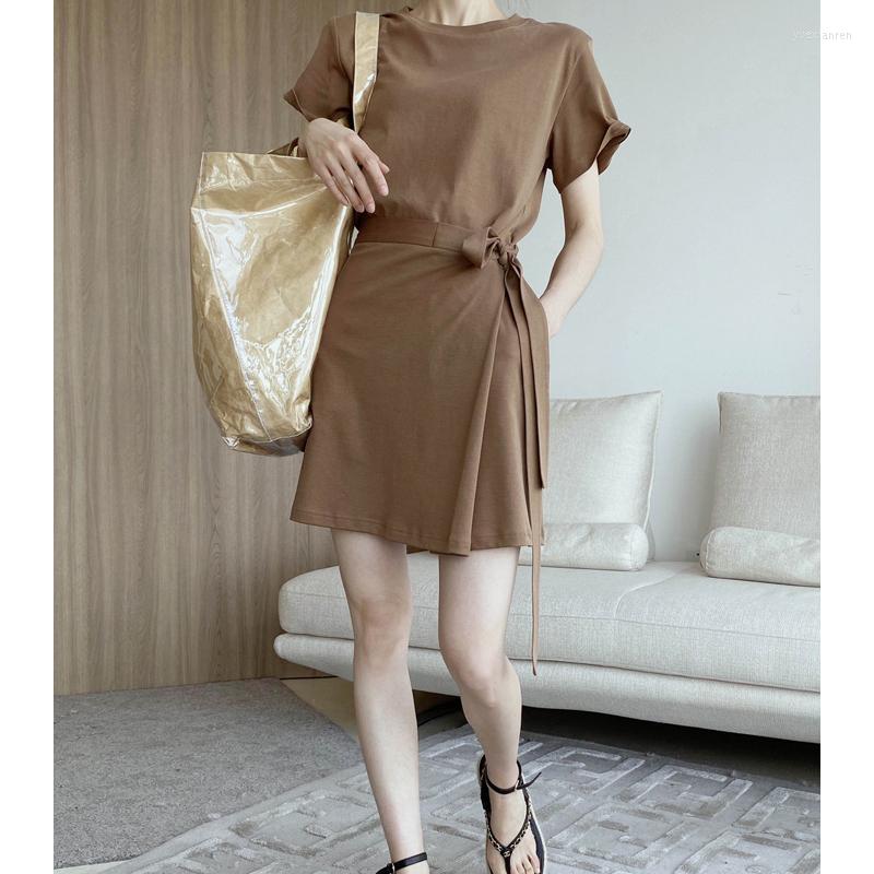 Work Dresses 2023 Summer Simple Comfortable And Thin Loose O-neck T-shirt Side Straps Knotted Skirt Fashionable Two-piece Set, Black
Work Dresses 2023 Summer Simple Comfortable And Thin Loose O-neck T-shirt Side Straps Knotted Skirt Fashionable Two-piece Set, Black