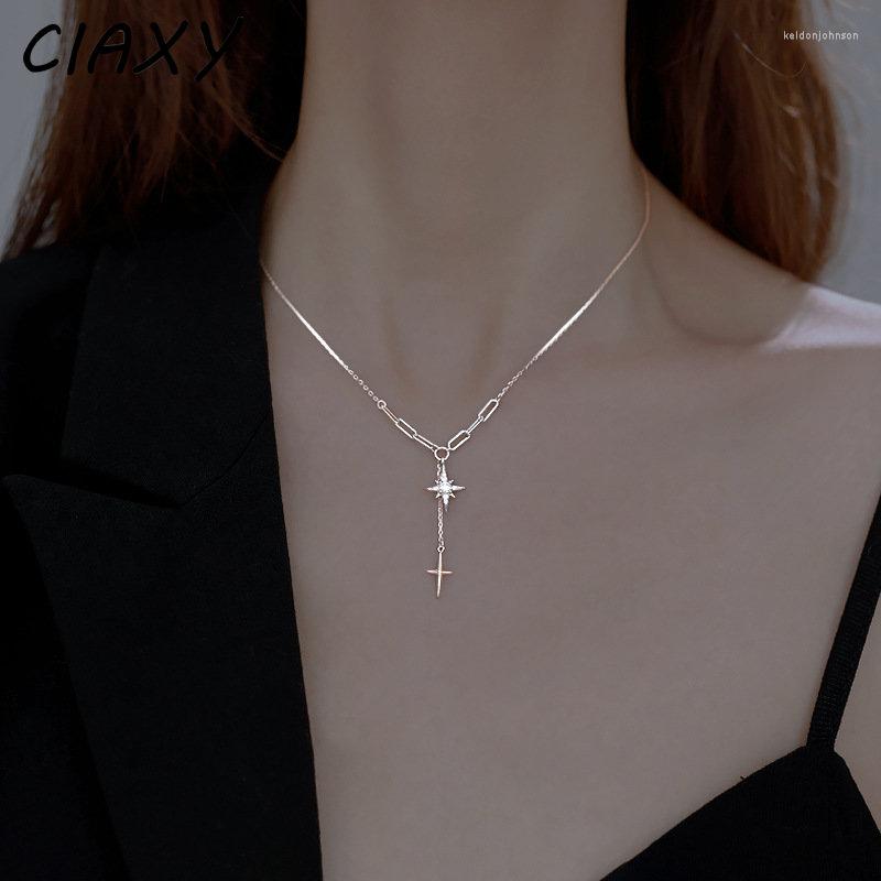 Pendant Necklaces CIAXY Silver Color Star Mount Cross Clavicle Chain Female Tassel Necklace Fashion Jewelry
Pendant Necklaces CIAXY Silver Color Star Mount Cross Clavicle Chain Female Tassel Necklace Fashion Jewelry