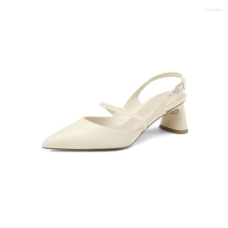 Sandals Ladies High Heels Shoes In Spring And Summer Genuine Leather Buckle Decorative Strip Pointed Toe Heel 5cm Slling Back, Beige
Sandals Ladies High Heels Shoes In Spring And Summer Genuine Leather Buckle Decorative Strip Pointed Toe Heel 5cm Slling Back, Beige