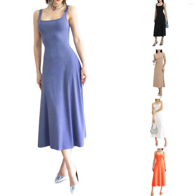 Casual Dresses Women Sleeveless Tank Dress Summer Solid Color Fashion U Neck Long Party A-line For Club Streetwear, Black
Casual Dresses Women Sleeveless Tank Dress Summer Solid Color Fashion U Neck Long Party A-line For Club Streetwear, Black