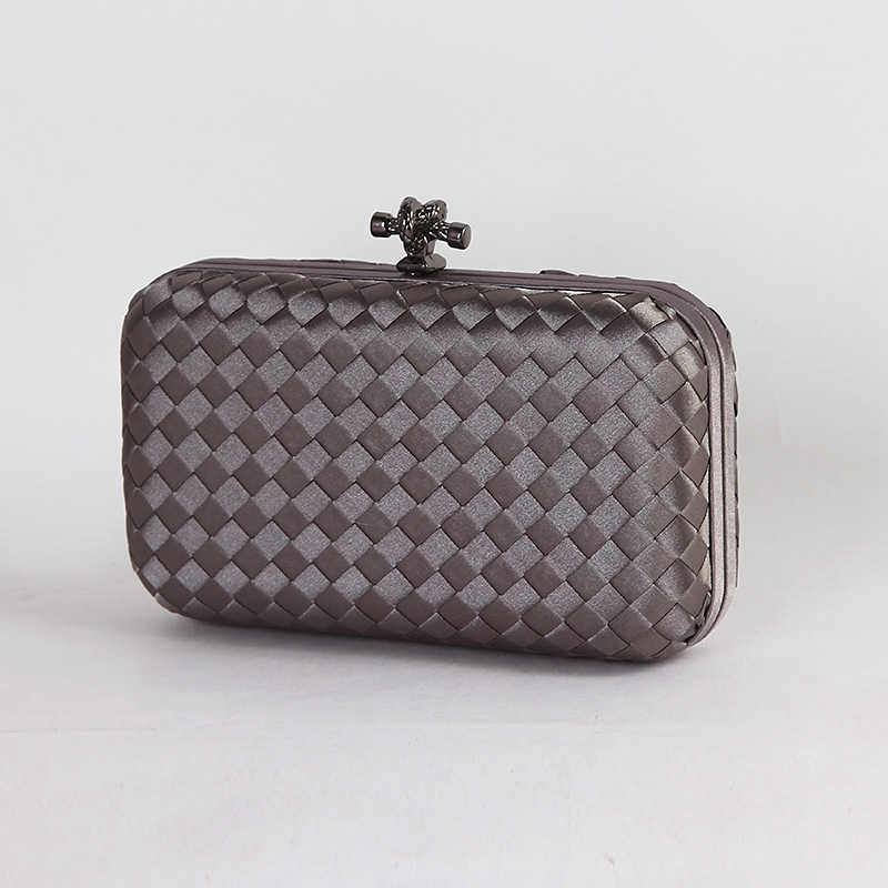 Pochette Moda Corda Intrecciata Testa Lavorata A Maglia Borsa A Tracolla Quadrata Piccola Borsa Con Struttura In Seta Borse Da Sera Classiche Donna-image