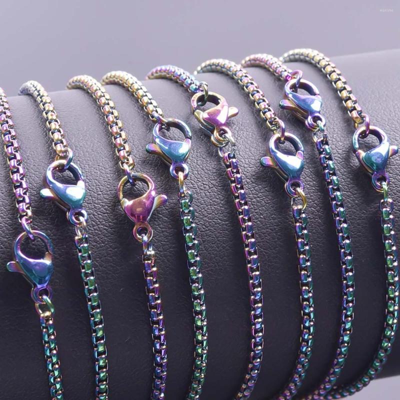 Chains 2Pcs Colourful Stainless Steel Square Pearl Shaped Chain Necklace Width 2mm Length 40/45/50/55/60/70/80/90cmDIY Accessories
Chains 2Pcs Colourful Stainless Steel Square Pearl Shaped Chain Necklace Width 2mm Length 40/45/50/55/60/70/80/90cmDIY Accessories