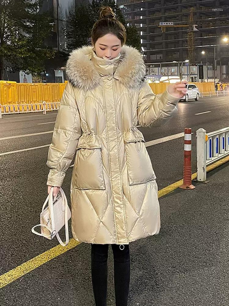 Women' Trench Coats 2023 Winter Bright Down Padded Jackets Women' Clothing Korean Loose Thick Fur Collar Hooded Long Parkas Fp461, Black
Women' Trench Coats 2023 Winter Bright Down Padded Jackets Women' Clothing Korean Loose Thick Fur Collar Hooded Long Parkas Fp461, Black