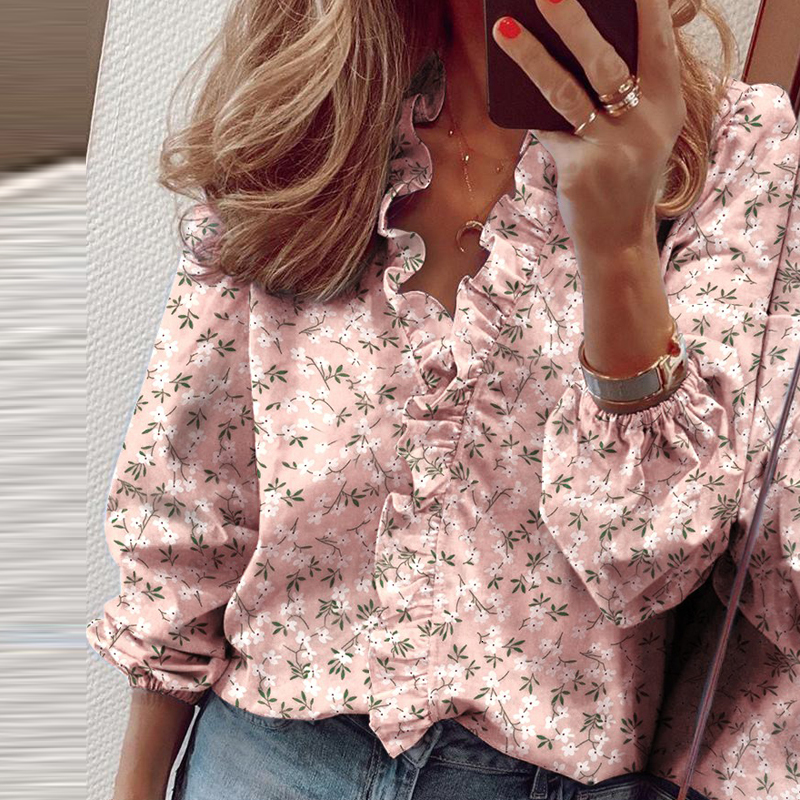Women' Blouses Shirts Fashion Women Shirt Elegant Ruffle V-Neck Solid Female Blouse Casual Loose Printed Long Sleeve Lady Blouse 230414, Grass
Women' Blouses Shirts Fashion Women Shirt Elegant Ruffle V-Neck Solid Female Blouse Casual Loose Printed Long Sleeve Lady Blouse 230414, Grass