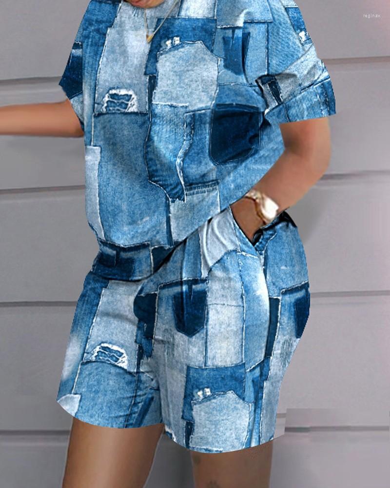 Women' Tracksuits Two Piece Sets Womens Outifits 2023 Spring Fashion Printing Short Sleeved Ladies Casual Vacation Shorts Suit Streetwear
Women' Tracksuits Two Piece Sets Womens Outifits 2023 Spring Fashion Printing Short Sleeved Ladies Casual Vacation Shorts Suit Streetwear