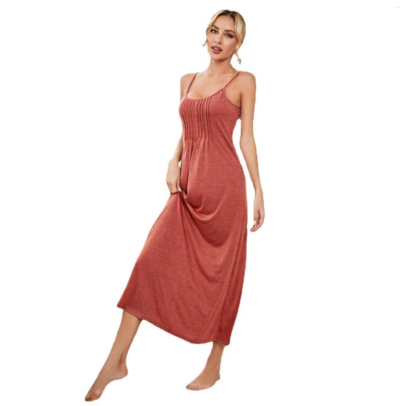 Women' Sleepwear Long Style Nightwear Dresses For Women Sexy V-neck Sling Homewear Clothes Ladies Sleeveless Nightgowns Night Dress, Zsm07-brickred
Women' Sleepwear Long Style Nightwear Dresses For Women Sexy V-neck Sling Homewear Clothes Ladies Sleeveless Nightgowns Night Dress, Zsm07-brickred
