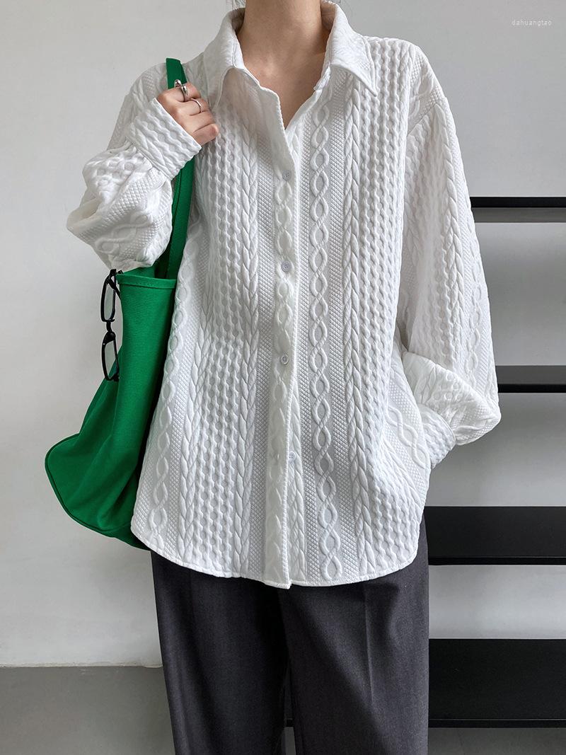 Women's Blouses 2023 Lazy Textured Embossed Shirt Women Autumn Spring Loose Silhouette Lapel Jacket Female White/Camel, Picture shown
Women's Blouses 2023 Lazy Textured Embossed Shirt Women Autumn Spring Loose Silhouette Lapel Jacket Female White/Camel, Picture shown