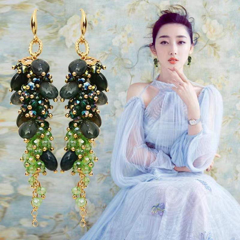 Dangle Earrings Bohemian For Women Fashion Temperament Natural Stone Artificial Crystal Grape Long Girl Holiday Party Gift
Dangle Earrings Bohemian For Women Fashion Temperament Natural Stone Artificial Crystal Grape Long Girl Holiday Party Gift
