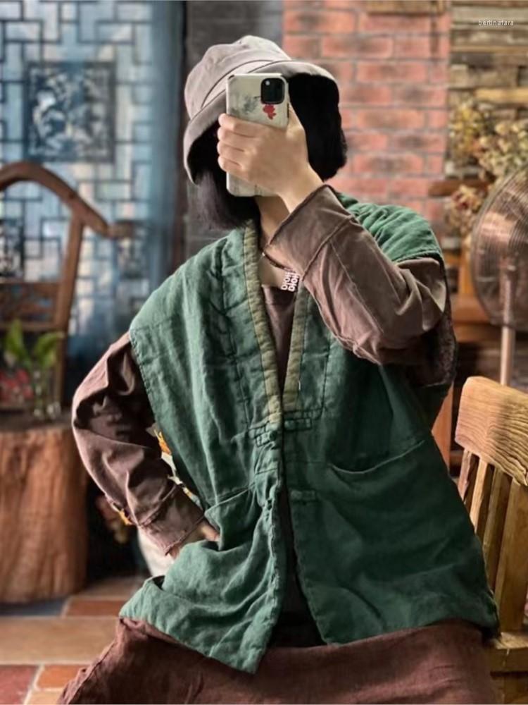 Women's Vests QPFJQD 2023 Female Fashion Vintage Snowflake Wash Flax Contrast Loose Tops Solid Color Women Chinese Style Vest Sleeveless, Green
Women's Vests QPFJQD 2023 Female Fashion Vintage Snowflake Wash Flax Contrast Loose Tops Solid Color Women Chinese Style Vest Sleeveless, Green
