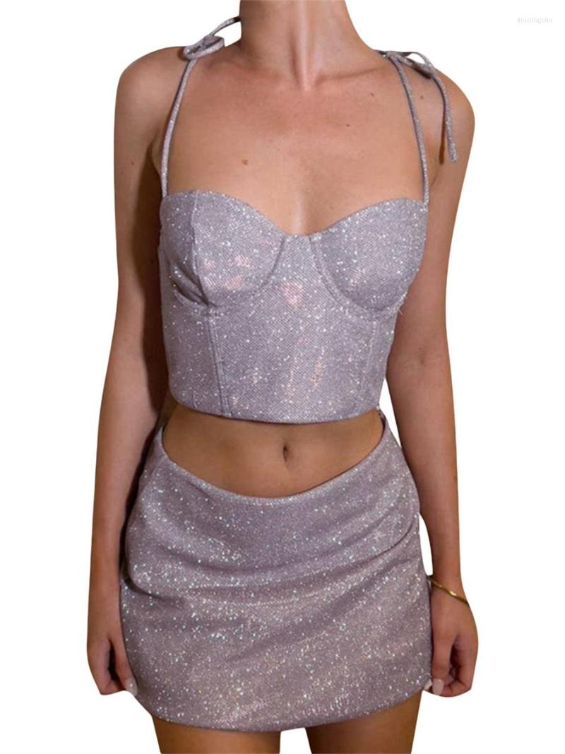 Work Dresses Women Summer Outfits Casual Bandage Shiny Sleeveless Camisole Mini A-line Skirt Set Clubwear, Pink
Work Dresses Women Summer Outfits Casual Bandage Shiny Sleeveless Camisole Mini A-line Skirt Set Clubwear, Pink