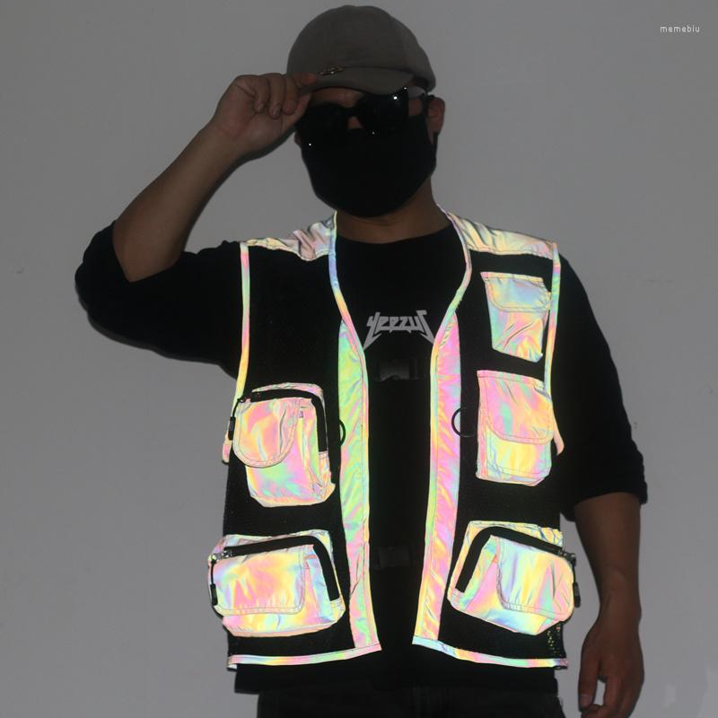 Men's Vests 2023 Colorful Reflective Waistcoat Multi Pockets Sleeveless Jacket Mens Multifunction Vintage Pographer Fishing Mesh Vest
Men's Vests 2023 Colorful Reflective Waistcoat Multi Pockets Sleeveless Jacket Mens Multifunction Vintage Pographer Fishing Mesh Vest