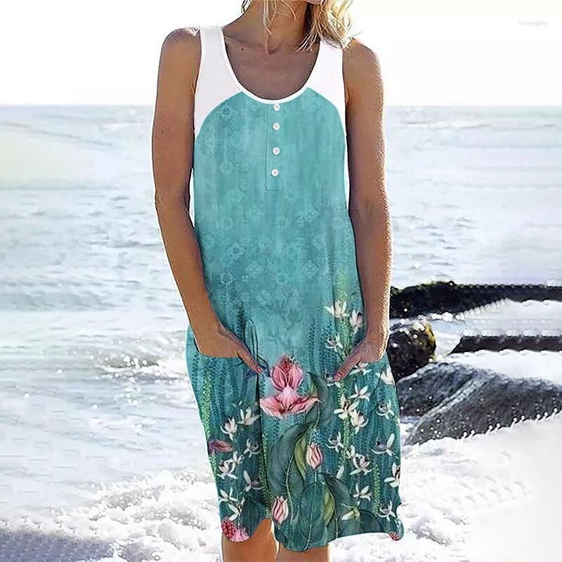Casual Dresses Vintage Loose Bohemian Tank Dress Beach Floral Print Pocket Women Sexy O Neck Button Sleeveless A-line Mujer, 03 dark green
Casual Dresses Vintage Loose Bohemian Tank Dress Beach Floral Print Pocket Women Sexy O Neck Button Sleeveless A-line Mujer, 03 dark green