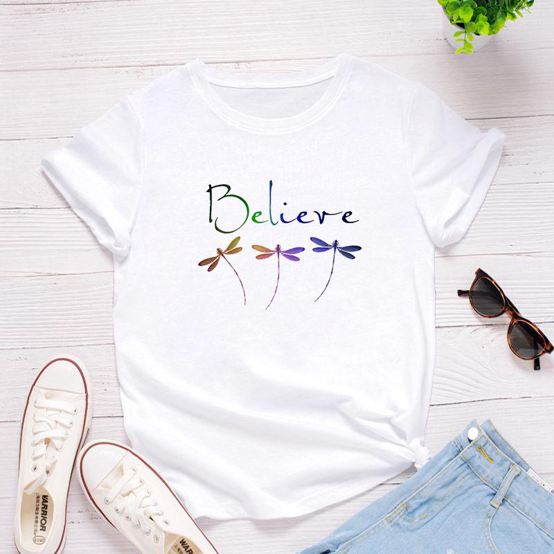 Women' T Shirts Ladies Tee Shirt Tops Camisetas Mujer Dragonfly Believe Letter Print Women Short Sleeve O Neck Loose Tshirt, Black
Women' T Shirts Ladies Tee Shirt Tops Camisetas Mujer Dragonfly Believe Letter Print Women Short Sleeve O Neck Loose Tshirt, Black
