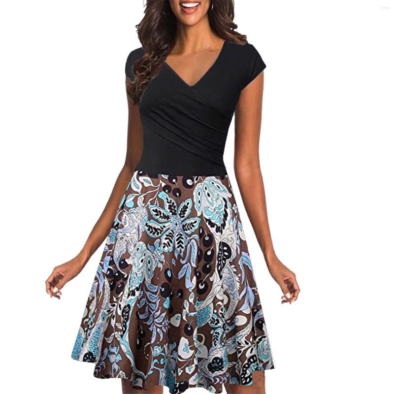 Casual Dresses Summer Women Sexy V Neck Short Sleeve Floral Printed Swing Cocktail Dress Beach For Teens, Black
Casual Dresses Summer Women Sexy V Neck Short Sleeve Floral Printed Swing Cocktail Dress Beach For Teens, Black