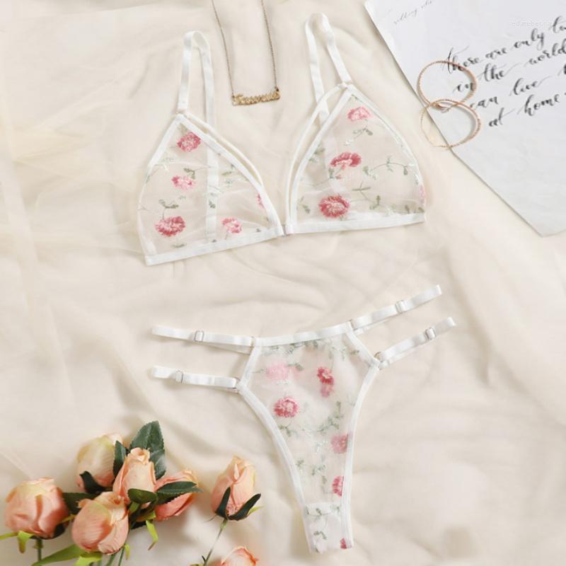 Bras Sets Women Lingerie Underwear Embroidery Flower Lace Bra Thong Set Thongs Mesh Translucent Ultrathin, White powder
Bras Sets Women Lingerie Underwear Embroidery Flower Lace Bra Thong Set Thongs Mesh Translucent Ultrathin, White powder