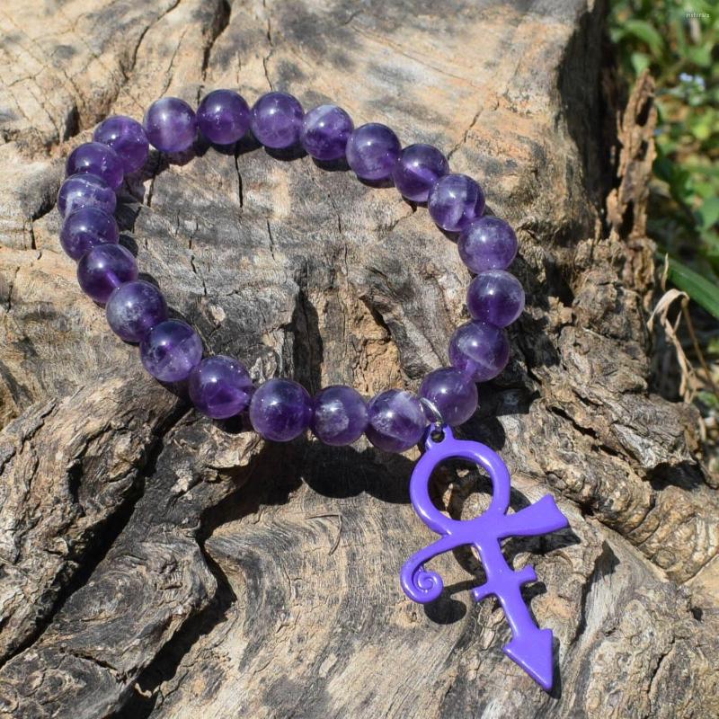 Bangle Purple The Prince Symbol Beads Woman Bracelet For Gift