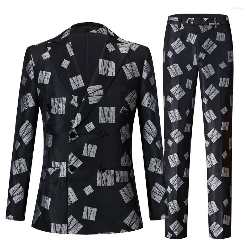 Men's Suits 2023 Double-breasted Suit Men's English Plaid Jacquard Business Casual Men Are Decorating Body Groom's Wedding Dress, Black
Men's Suits 2023 Double-breasted Suit Men's English Plaid Jacquard Business Casual Men Are Decorating Body Groom's Wedding Dress, Black