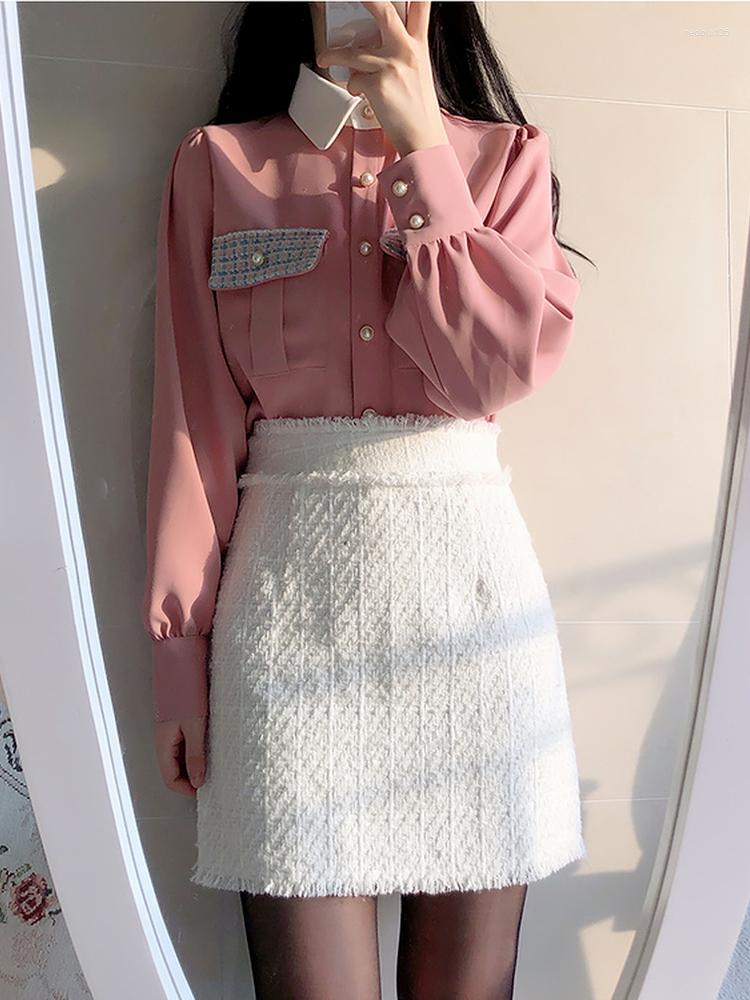 Women' Blouses Blusas Mujer De Moda 2023 Verano Drop Women' Long Sleeve Chiffon Tops Faux Pockets Turn-down Collar Button Up Shirt, Pink
Women' Blouses Blusas Mujer De Moda 2023 Verano Drop Women' Long Sleeve Chiffon Tops Faux Pockets Turn-down Collar Button Up Shirt, Pink