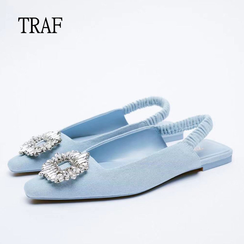 Dress Shoes TRAF Flat Women Fashion Shiny Denim Slingback Buckle Pointed Toe Female Mules luxury Brand Woman 230414, 009
Dress Shoes TRAF Flat Women Fashion Shiny Denim Slingback Buckle Pointed Toe Female Mules luxury Brand Woman 230414, 009