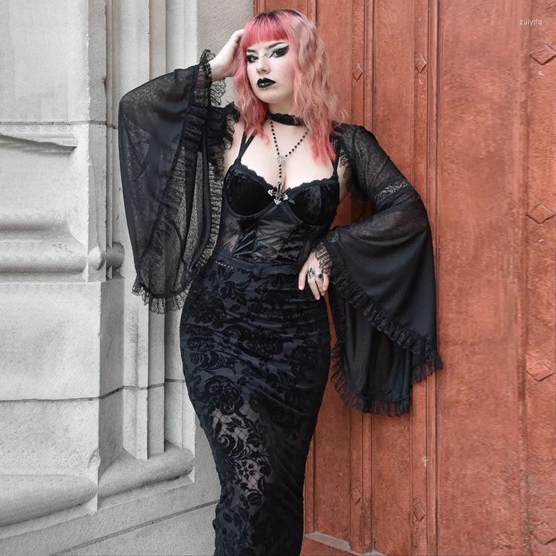 Casual Dresses Goth Fashion Women Black Suspender Dress Lace Solid Color Slim Pullover Backless Gothic Style Sexy Ladies For Spring
Casual Dresses Goth Fashion Women Black Suspender Dress Lace Solid Color Slim Pullover Backless Gothic Style Sexy Ladies For Spring