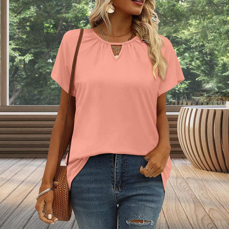 Women's T Shirts Summer Short Sleeve T-Shirt Solid Color Keyhole Neck Fashion T-shirts Elegant Streetwear Loose Breathable Simple For Party, Sky blue
Women's T Shirts Summer Short Sleeve T-Shirt Solid Color Keyhole Neck Fashion T-shirts Elegant Streetwear Loose Breathable Simple For Party, Sky blue