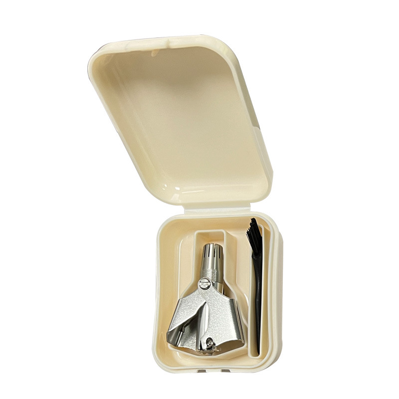 Manual Ear and Nose Hair Trimmer Stainless Steel Painless Professional Rotary Hair Clipper Washable Ear Hair Cutter with Brush