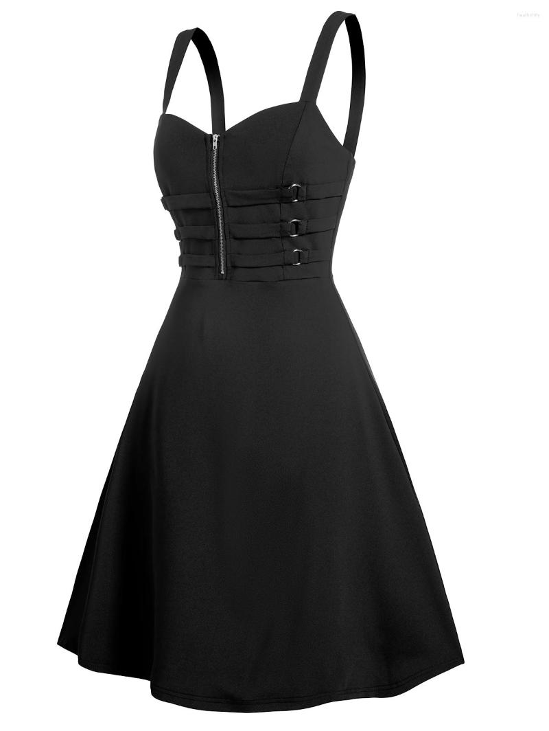 Casual Dresses Zip Up O-ring Straps Mini Dress Solid Color High Waist Backless Sweetheart Neck Sleeveless Cami Robe For Party, Black
Casual Dresses Zip Up O-ring Straps Mini Dress Solid Color High Waist Backless Sweetheart Neck Sleeveless Cami Robe For Party, Black