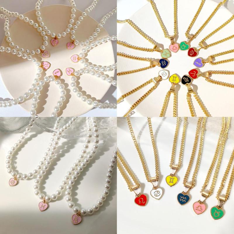 Chains Enamel Heart 12 Constellation Zodiac Sign Necklace For Women Aries Cancer Leo Scorpio Clavicle Choker Fashion Jewelry
Chains Enamel Heart 12 Constellation Zodiac Sign Necklace For Women Aries Cancer Leo Scorpio Clavicle Choker Fashion Jewelry