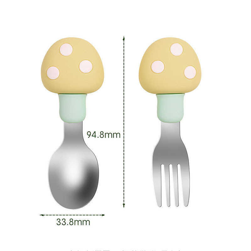 Cups Dishes Utensils Tableware Cartoon Kids Spoon Fork Set Dessert Spoon for Children Fork Baby Gadgets Feed Kid Children's Cutlery for Kids Fedd