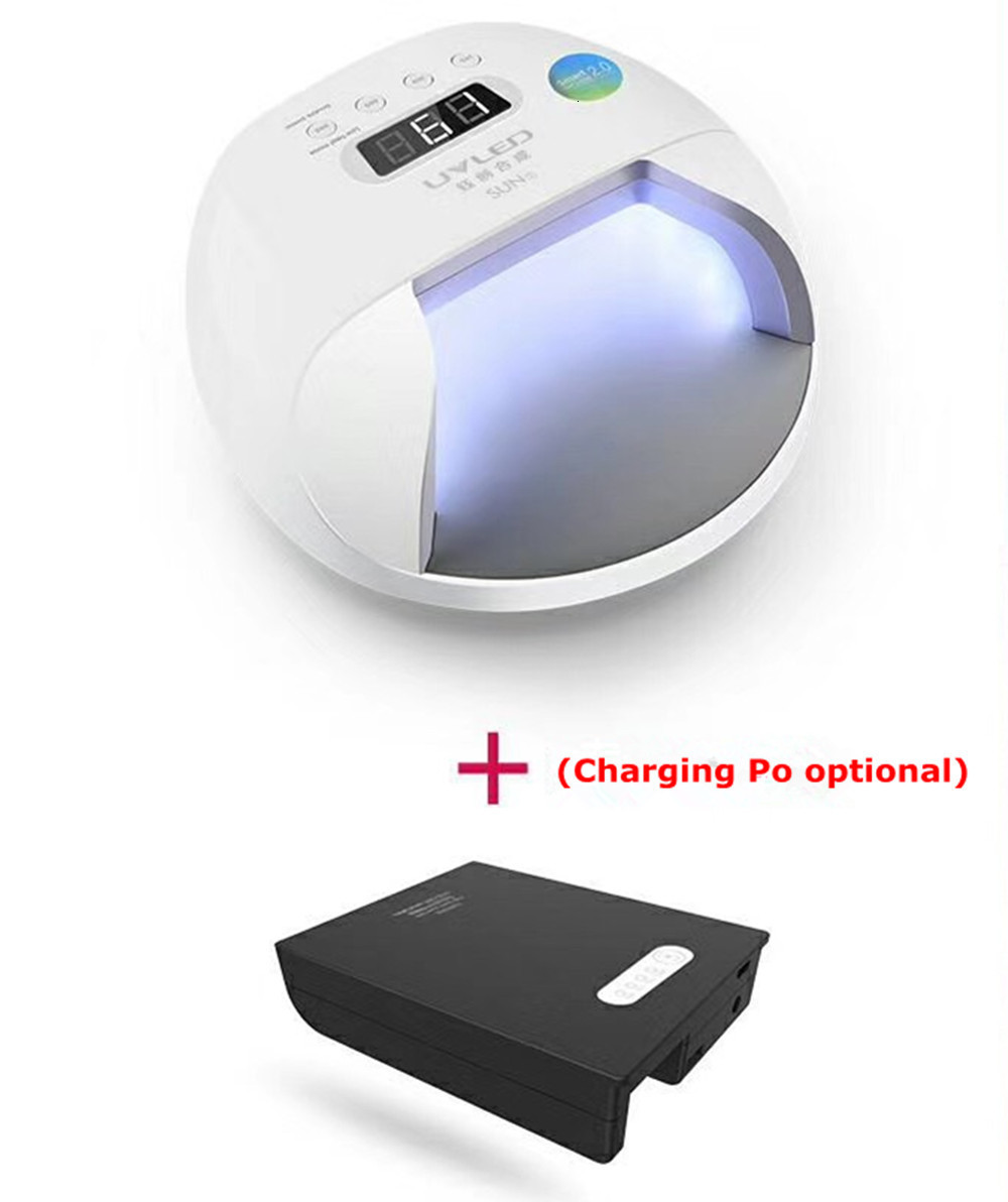 Nail Dryers SUN7 48W UV LED Power Storage Nail Lamp Double Light Source Nail Dryer Machine with Smart Timer Memory and Sensor With Battery 230414