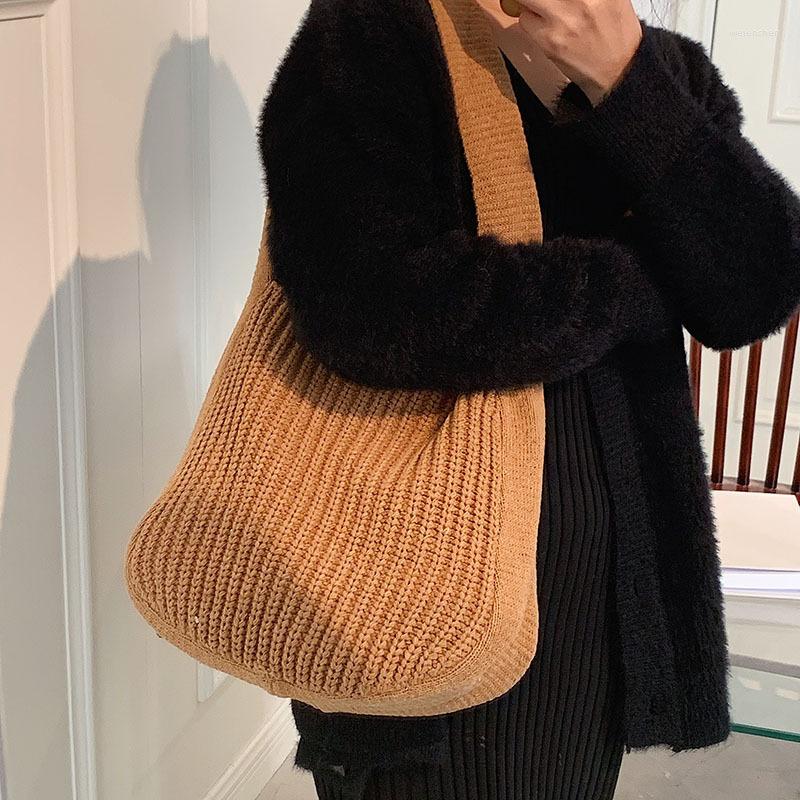 Evening Bags Women's Tote Bag Female Shoulder Large Capacity Designer Handbags Autumn Winter Knitting Shopping Handle Women Shopper
Evening Bags Women's Tote Bag Female Shoulder Large Capacity Designer Handbags Autumn Winter Knitting Shopping Handle Women Shopper