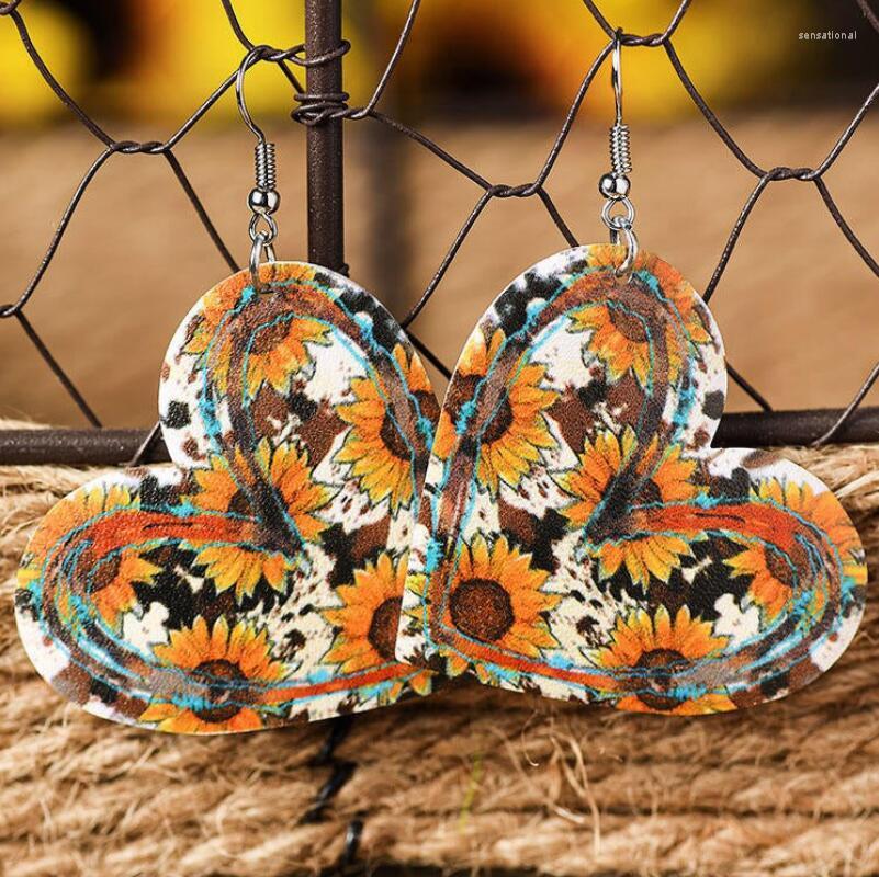 Dangle Earrings Love Heart Wild Flower Floral Printed Faux Leather Drop For Women Original Design Wholesale Gift
Dangle Earrings Love Heart Wild Flower Floral Printed Faux Leather Drop For Women Original Design Wholesale Gift