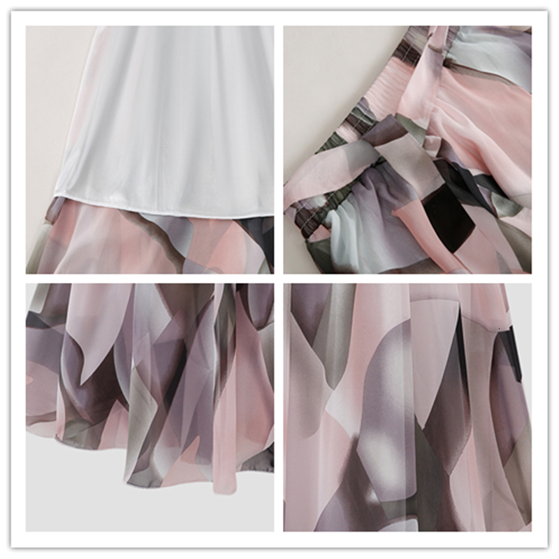 Skirts TFETTERS Summer Floral Skirt High Waist Chiffon Midi Skirt White Pink Blue Color A World Tie Bow Print Skirts Women 230414