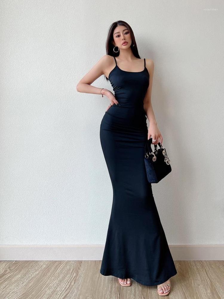 Casual Dresses Sexy Girl Style High Waist Slim Side Slit Fishtail Sling Dress Solid Color Sleeveless Women's Clothing M445, Black
Casual Dresses Sexy Girl Style High Waist Slim Side Slit Fishtail Sling Dress Solid Color Sleeveless Women's Clothing M445, Black