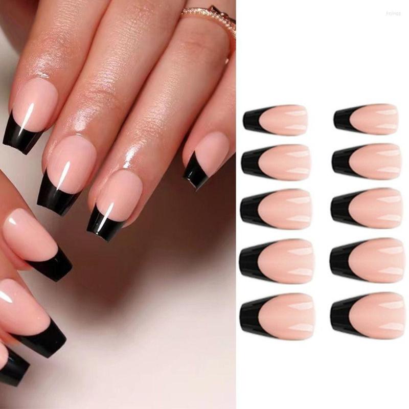 False Nails 24pcs Manicure Press On Detachable DIY Fake Black Edge Ballerina Long French, Jp2521
False Nails 24pcs Manicure Press On Detachable DIY Fake Black Edge Ballerina Long French, Jp2521