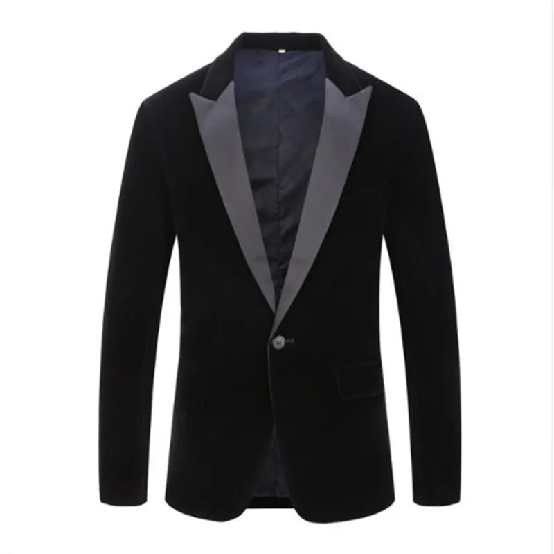 Men's Suits Blazers Men's Fashion Trend Velvet Groom Tuxedo Slim Fit Wedding Party Dress Business Casual Suit Jacket Banquet Single Blazers 