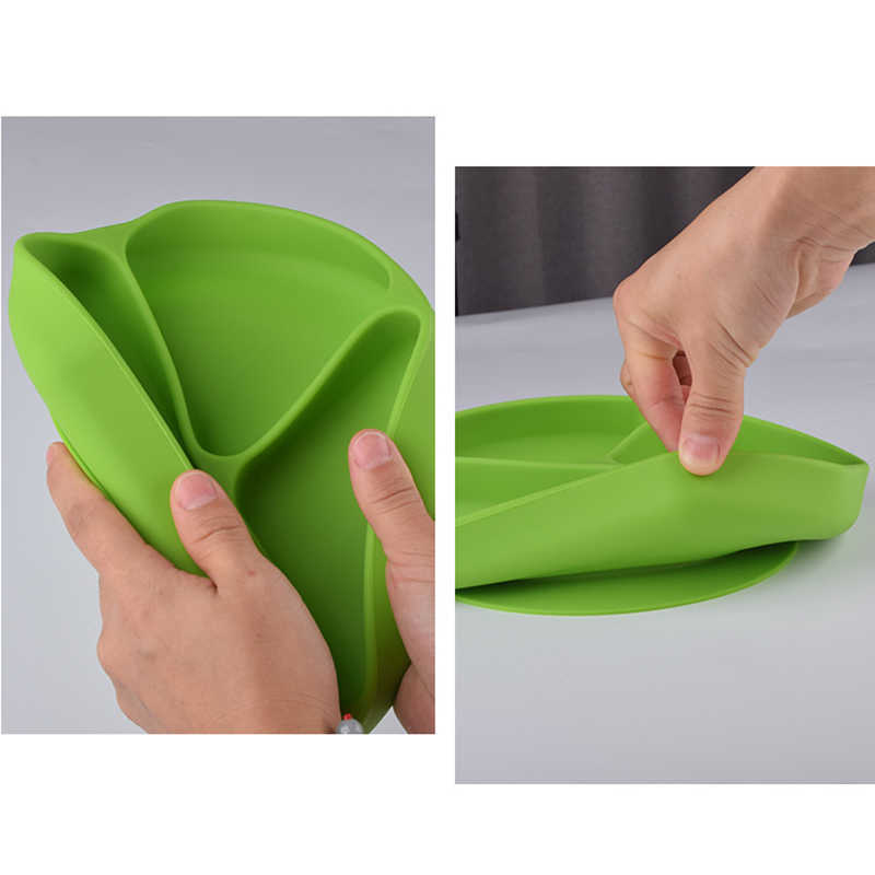 Cups Dishes Utensils 4/5/7PCS Soft Silicone Baby Feeding Dishes Sucker Bowl Plate Cup Bibs Spoon Fork Sets Non-slip Children's Tableware BPA Free