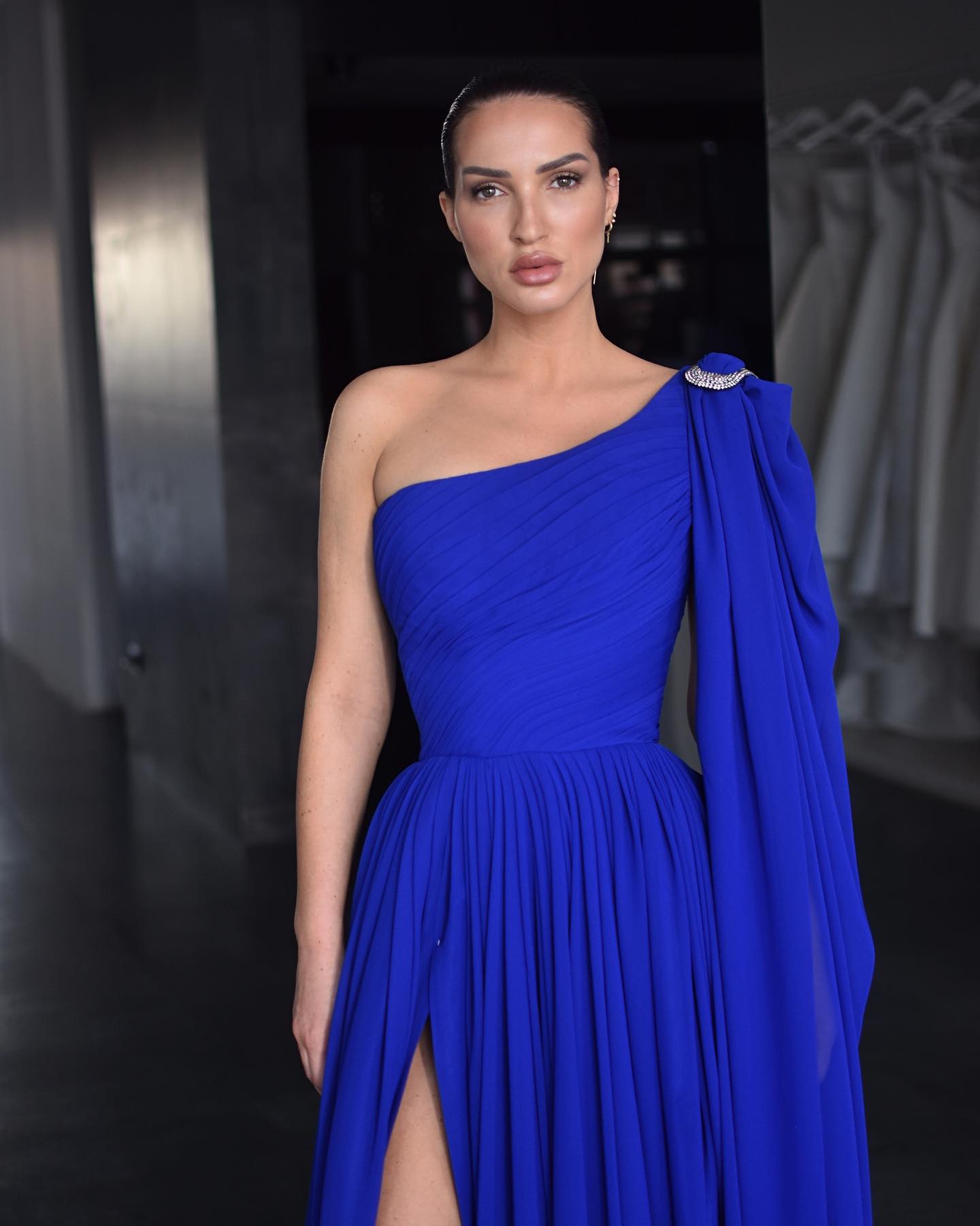 Royal Blue A E Prom Dresses One Shoulderchiffon Evening Split Ruffle Formal Long Special Ocn Party Dress 6660305