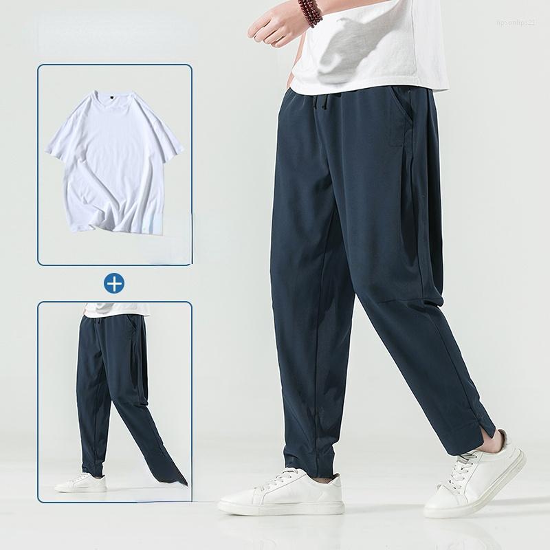 Men's Tracksuits Summer Men Solid Color Two Piece Sets Short Sleeve Round Neck T-shirts And Drawstring Pants Suits For Mens Clothing Casual, Black
Men's Tracksuits Summer Men Solid Color Two Piece Sets Short Sleeve Round Neck T-shirts And Drawstring Pants Suits For Mens Clothing Casual, Black