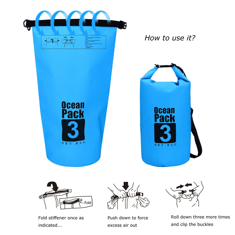 Outdoor Bags 3L Waterproof Water Resistant Dry Bag Sack Storage Pack Pouch Swimming Kayaking Canoeing River Trekking Boating 231114