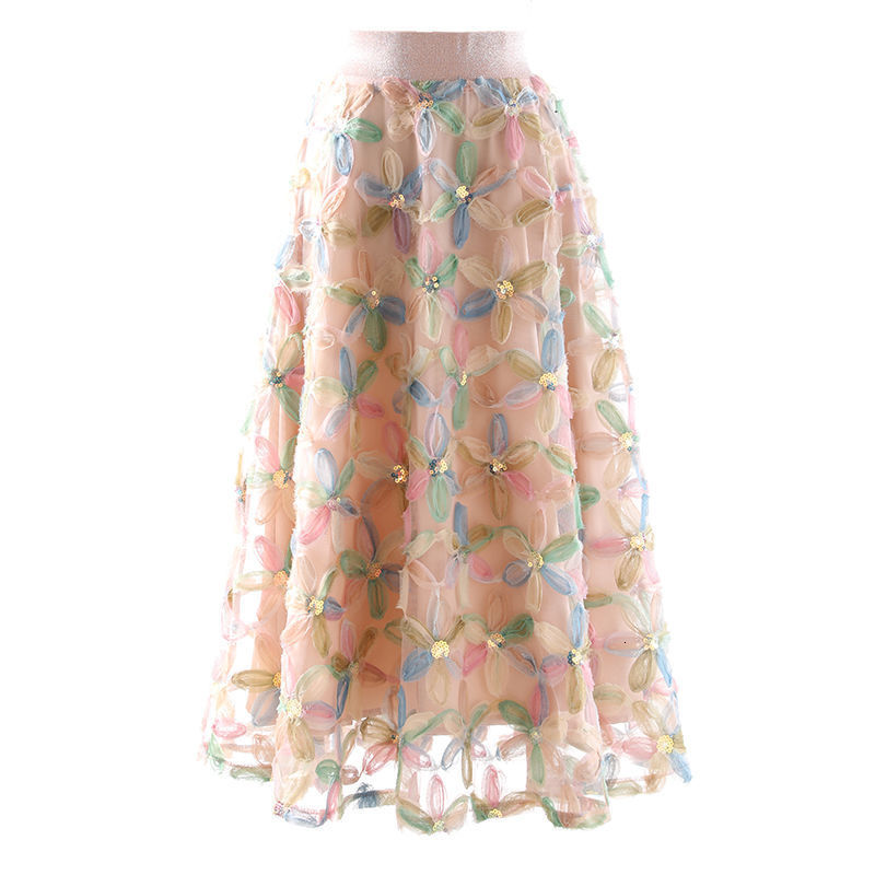 Skirts Flower sequins fairy gauze skirt spring and summer long umbrella skirt luxurious designer skirt 230414, Pink
Skirts Flower sequins fairy gauze skirt spring and summer long umbrella skirt luxurious designer skirt 230414, Pink