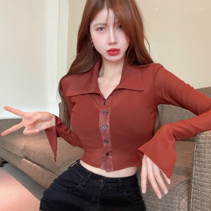 Women's T Shirts Women's Clothes Tops Long Sleeve Y2k Retro Spice Short Polo Lapel Shirt Slim Casual Flared Thin Section T-shirt, Black
Women's T Shirts Women's Clothes Tops Long Sleeve Y2k Retro Spice Short Polo Lapel Shirt Slim Casual Flared Thin Section T-shirt, Black